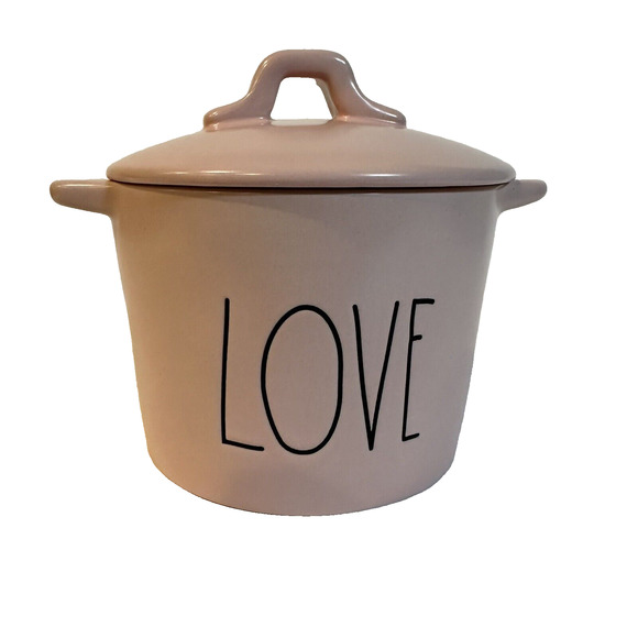 Rae Dunn Pink Love Mini Ceramic Crock Valentines Kitchen Artisan Collection NEW - Picture 11 of 11